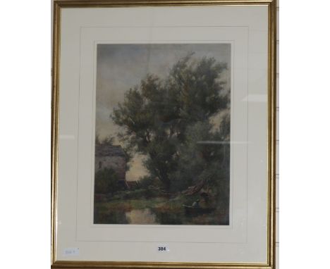 W. H. Wilkinson, pair of watercolours, river landscapes, 54 x 42cm