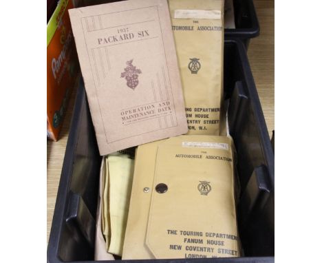 A collection of automobile and other ephemera relating to Emilio Capriotti, including three Automobile Association Touring wa