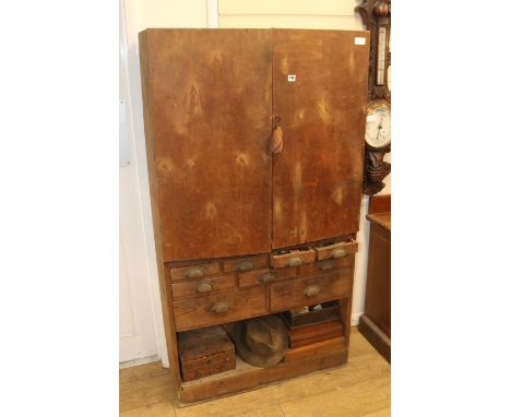 A tool cabinet with old tools, H.162cm