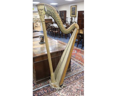 A Sebastian Erard harp, patent No. 3120 (requires overall restoration) H.170cm