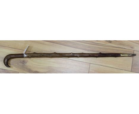 A Continental wood sword stick, late 19th century