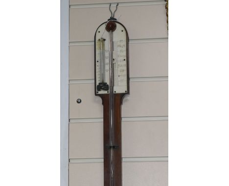 A Victorian rosewood stick barometer with ivory vernier scale, H.90cm