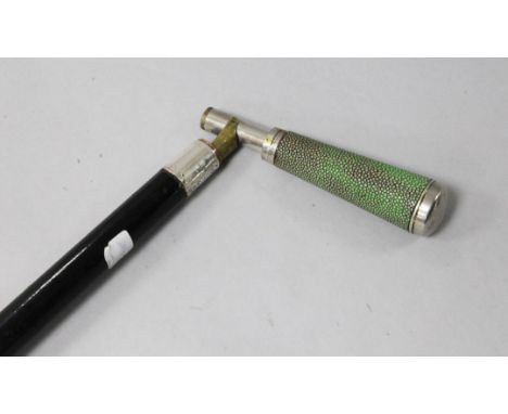 A shagreen 'telescope' walking stick