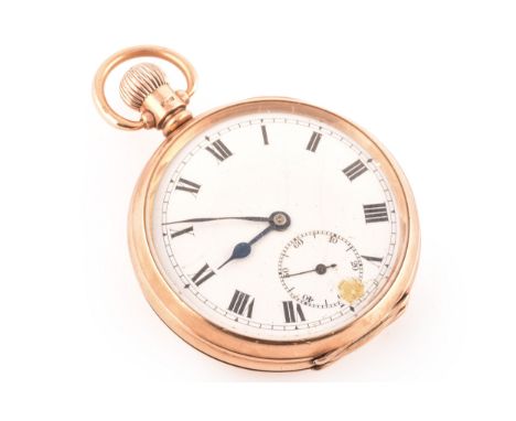 A 9ct yellow gold pocket watch, hallmarked for Birmingham 1945 by Dennison Watch Case Co, 4.8 cm diameter.88.6 gramsIn workin