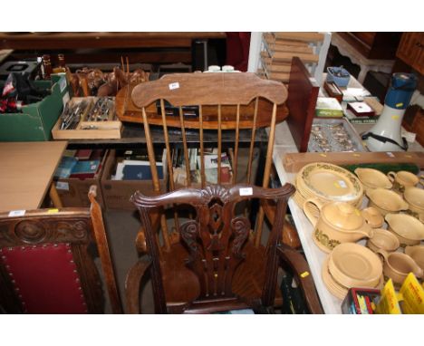 A stick back rocking chair 