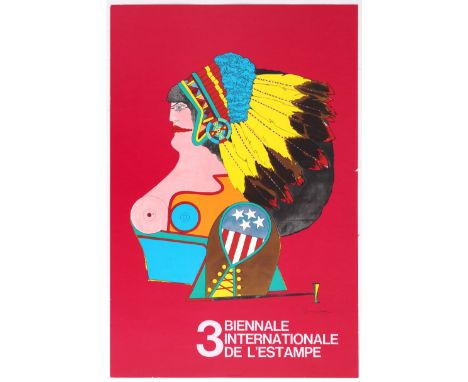 Advertising Poster Richard Lindner 3rd International Biennale - 3 Biennale Internationale De L'Estampe Year: unmarked, most l