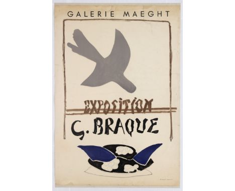 Exhibition Advertising Poster – Exposition George Braque – Gallery Maeght, Paris.  GEORGES BRAQUE 1882-1963 This is an origin