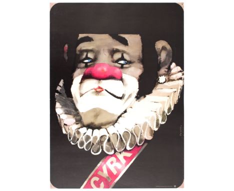 Advertising Poster Polish Circus Cyrk, Clown Portrait. Country: Poland. Year: 1972. Artist: Swierzy. Size (cm): 93.5x67.5. Ve