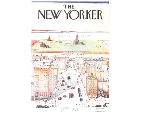 Advertising Poster The New Yorker View of the world from 9th avenue. Country: USA. Year: 1976. Artist: Saul Steinberg - Saul 