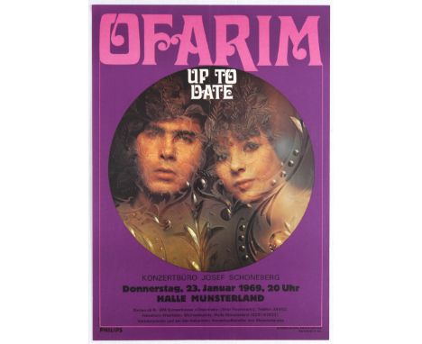 Concert Advertising Poster Esther & Abi Ofarim Up to Date – Munsterland 1969. Esther Zaied better known by her married name E
