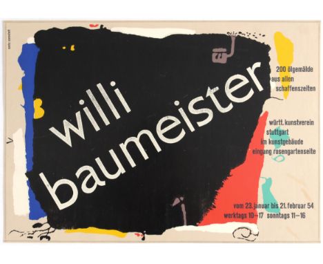Exhibition Advertising Poster – Willi Baumeister, Oils Paintings – Stuttgart, 1954. Willi Baumeister (22 January 1889 – 31 Au