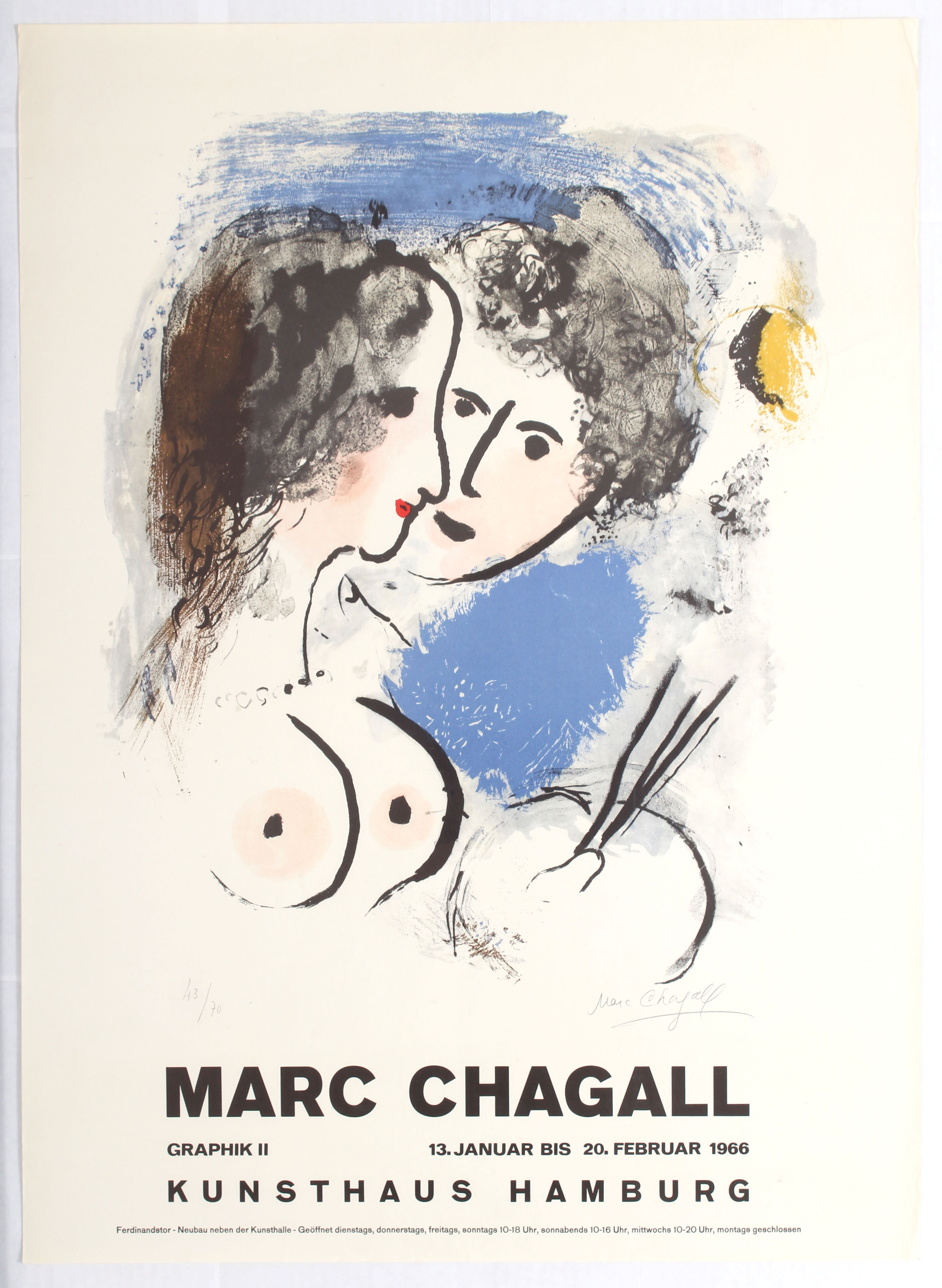 Advertising Exhibition Marc Chagall, Graphik ll Hamburg