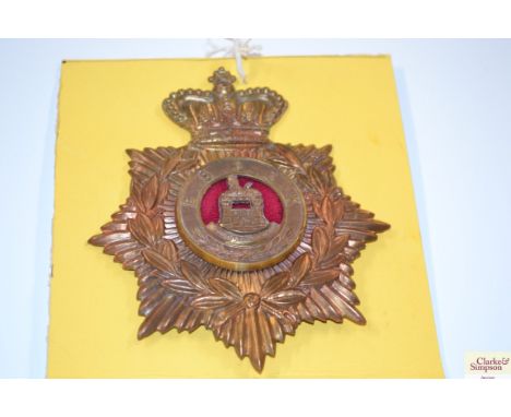 A rare Essex Regiment helmet plate
