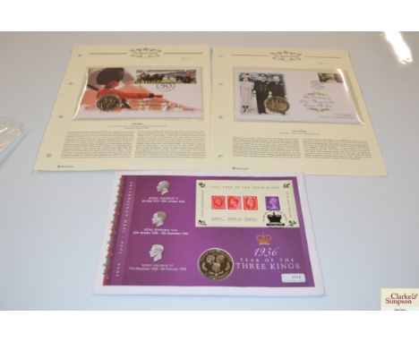 Royal First Day covers and coins, 70th Anniversary "Year Of The Three Kings"