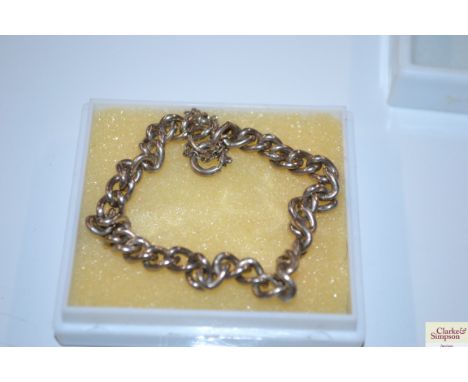 A vintage Sterling silver watch chain bracelet