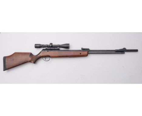 A B.S.A Goldstar 5.5mm underlever repeating air rifle: 10 shot rotary magazine, blued metalwork with factory sound moderator 