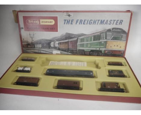 Triang Hornby Model Railways, The Freightmaster Train Set: with locomotives and rolling stock, lacks track, boxed.