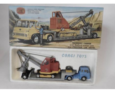 Corgi Gift Set No 27 Machinery Carrier with Bedford Tractor Unit and Priestman "Cub" Shovel, in original box.