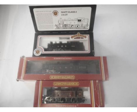 Triang Hornby Model Railways, a 0-4-4 tank locomotive No 328 in Southern green livery, together with a 4-6-0 locomotive in ma