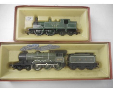 Triang Hornby Model Railways, a 0-4-4 tank locomotive No 328 in Southern green livery: together with a 4-6-0 locomotive No 85