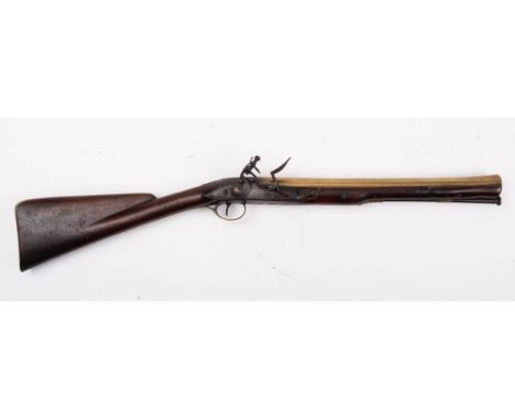  A late 18th century light weight brass barrelled blunderbuss by Griffin & Tow, London:, the 16 inch barrel with flared muzzl