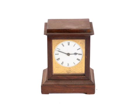 A late 19th century French rosewood mantel clock: the white enamel dial with Roman numerals, 16.5cm high
