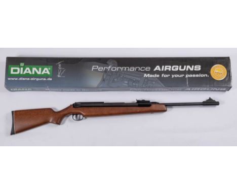 A Diana Model 48 .22 calibre side lever breech loading air rifle: serial number 02174550 with plain semi pistol stock with pa