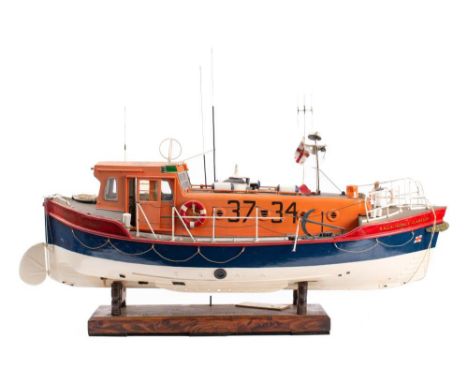 A scale model of the 37 foot 'Rother' Class lifeboat 'Horace Clarkson' RNLN 37-34:  fully detailed with radar masts and aeria