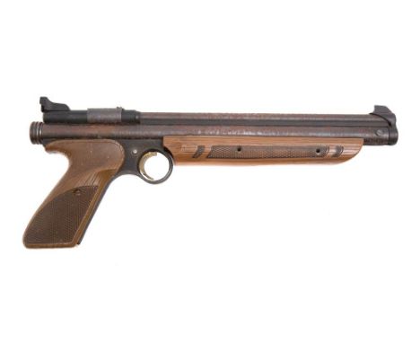 A Crossman Model 1377 'American Classic ' .177 calibre air pistol: serial number 279025073, with brown plastic simulated wood