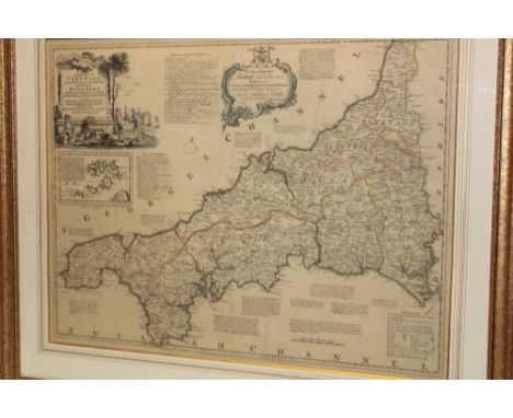 An 18th century hand coloured map of Cornwall by Thomas Kitchin "A New Improved Map of Cornwall from the Best Surveys and Int