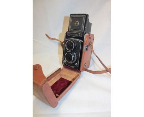 A Yashica-A twin lens reflex camera No.51668 in leather case 