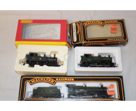 A Mainline OO gauge 4-6-0 Manor class locomotive and tender in original box; Mainline GWR Pannier tank locomotive, boxed and 