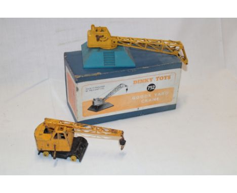 A Dinky Toys No. 752 goods yard crane in original box and an unboxed Coles mobile crane (2) 