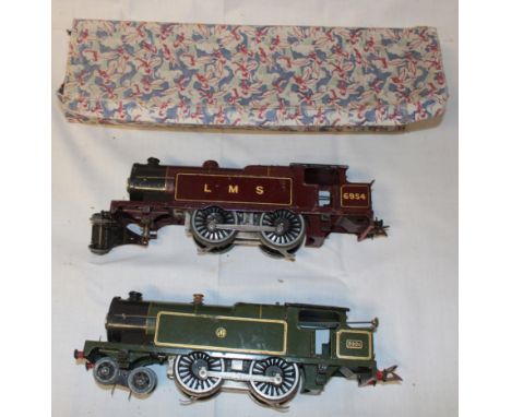 A Hornby O gauge  GWR 4-4-2 electric locomotive in original box and an LMS electric locomotive (minus some wheels)