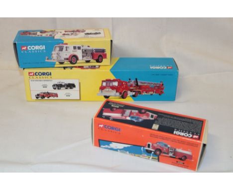 Corgi Classics - three boxed fire engines including Long Beach Aerial Ladder etc 