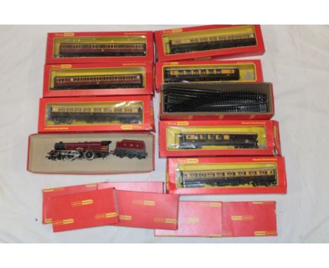 Hornby 00 Gauge - Princess Elizabeth locomotive and tender in part original box, a selection of boxed carriages, controller a