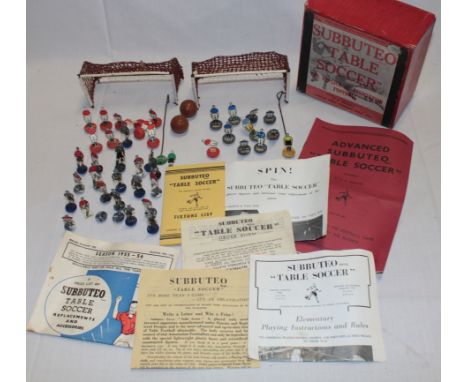 An early Subbuteo table soccer game in original box with accessories 