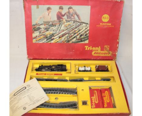 A Tri-ang OO gauge R3D goods train set including 2-6-2 tank engine in original box 