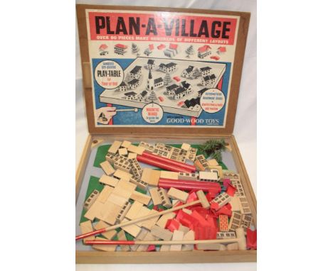 A Goodwood Toys "Plan-A-Village" 90-piece village set in original box