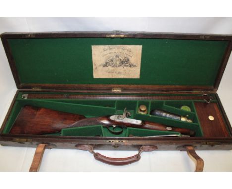 A 19th century .68 percussion single barrel belted ball rifle by Joseph Egg with 30" Damascus octagonal barrel marked "Joseph