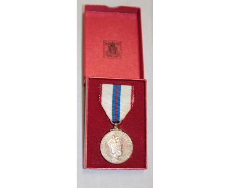 A 1977 Silver Jubilee medal, unnamed in box of issue 