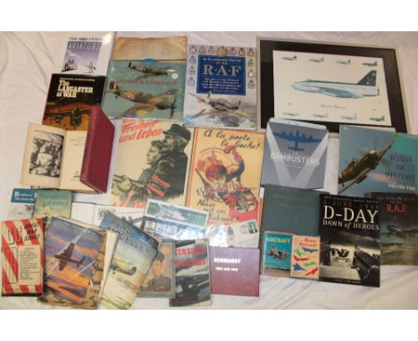 A selection of mainly RAF books and memorabilia including An Illustrated History of the RAF, Bombers Battle, The Wonder Book 