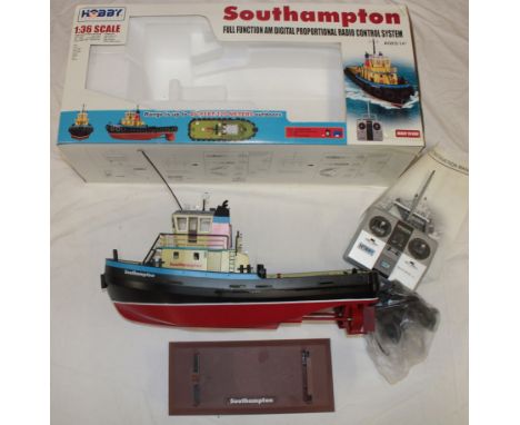 A Hobby 1:36 scale radio control 'Southampton' model tug boat  in original box with controls 