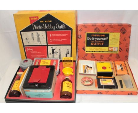 A Kodak Deluxe Photo-Hobby outfit, unused in original box and a similar Johnson DIY camera outfit (2) 