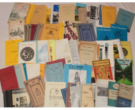 Various Cornish pamphlets and volumes including Art About St Ives, St Just and Pendeen, Old Cornwall Society journals etc 