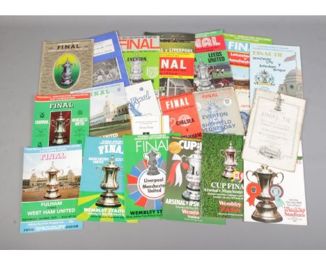 A box of assorted football programmes relating to Football Association Challenge Cup Final matches to include 1938 Portsmouth