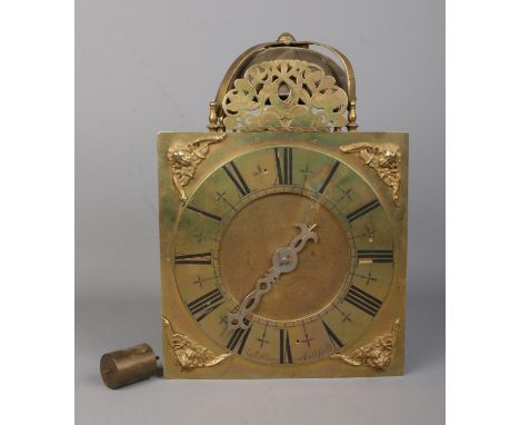 An early 19th century brass lantern clock by Joshua Allsopp, East Smithfield. Height 33cm.  