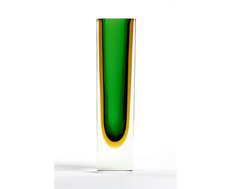 Murano glass vase made in Sommerso technique Produced in Murano, 1970s cm 30x7x7