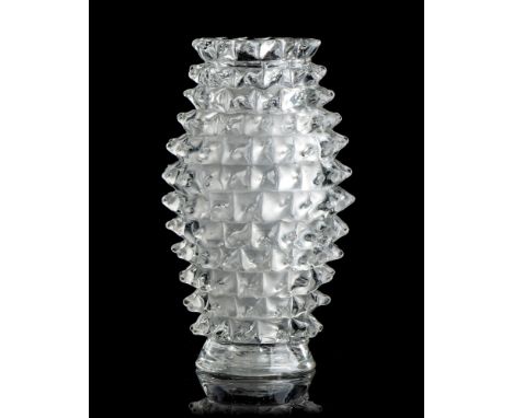 Rostrate vase in blown glass Produced by Barovier &amp; Toso, Murano XX century height cm 26