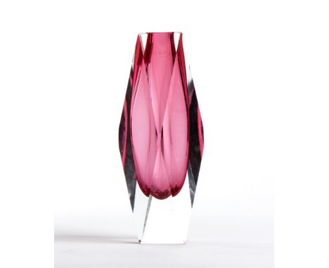 Murano glass vase made in Sommerso technique Produced in Murano, 1970s height cm 17